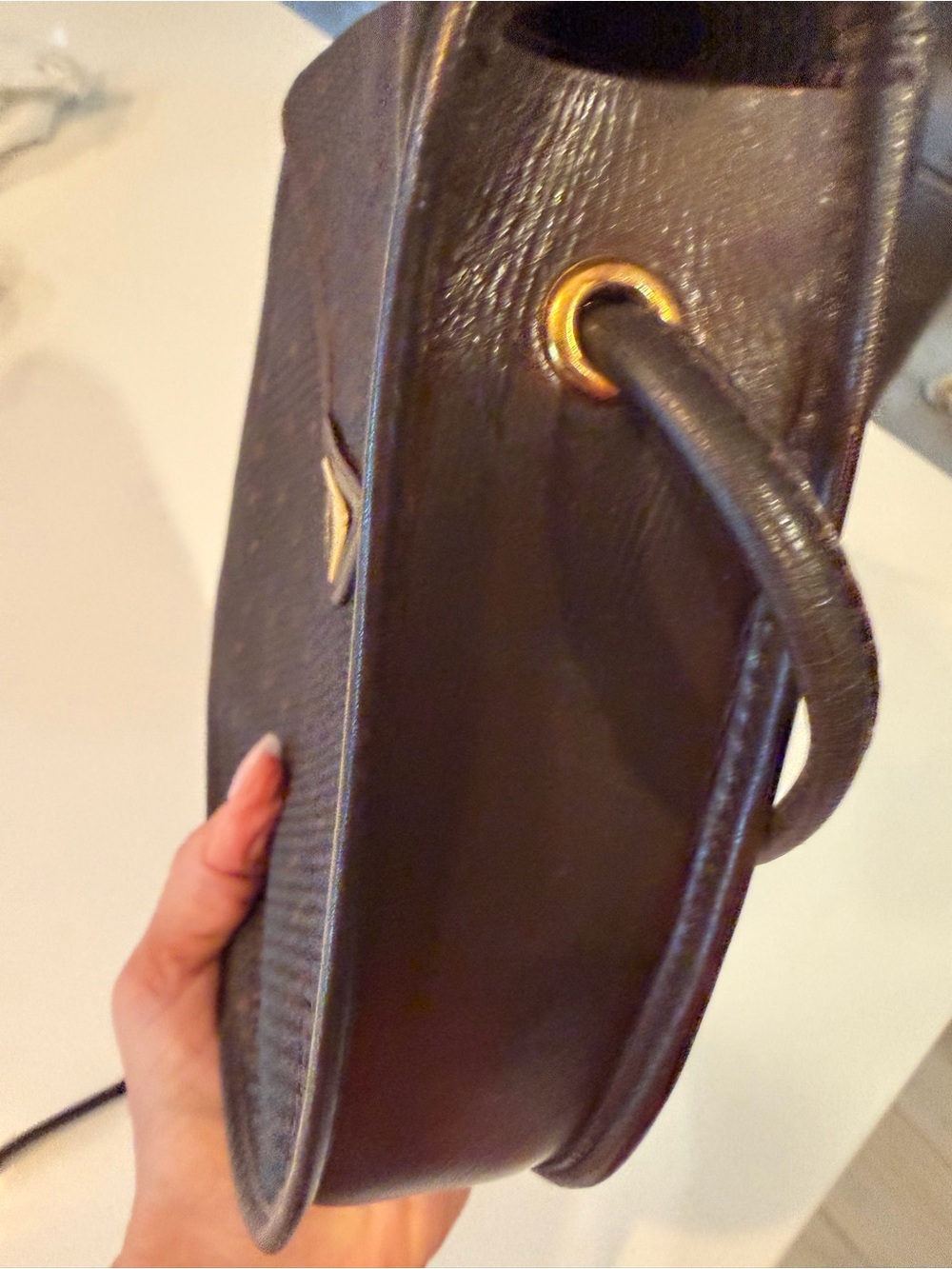 Yves Saint Laurent Black with Brown Accent Woven Shoulder Bag - Picture 6 of 8